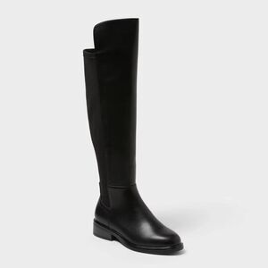 A New Day HOPE Boots Women Sz 8 Tall Knee High Riding Moto Biker Stretch Calf